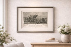Antique India Battle Print – Siege of Mooltan 1849, Elephant War Scene