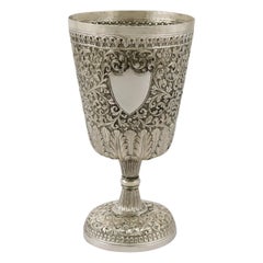 Antique Indian 1880s Silver Goblet