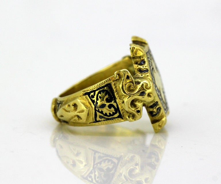 Antique Indian 18  Karat  Yellow Gold  Men s  Ring  India 