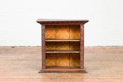 Antique Indian 19th Century Wall Display Cabinet with Carved Floral Motifs