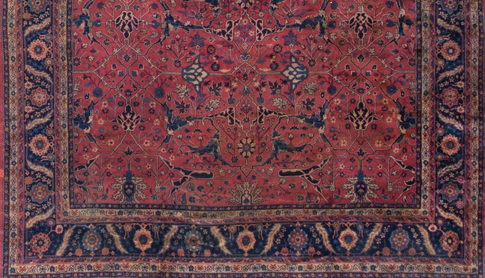 Antiker indischer Agra-Teppich, um 1900, 13'0 x 14'5