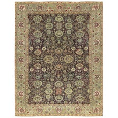 Tapis indien Agra ancien surdimensionné, vers 1880 14'8"" x 19'2"