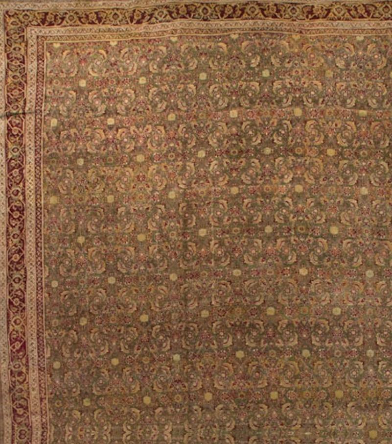 A truly unique size for this magnificent antique Agra. The detail in the weaving and design of the central field really shows the skill and expertise of the weaver which will create a truly outstanding look in a room. During much of the history of