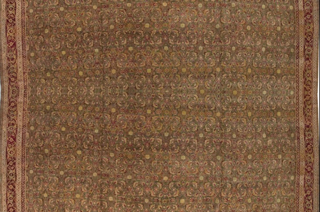 Antiker indischer Agra-Teppich in Übergröße, um 1900, 15'6