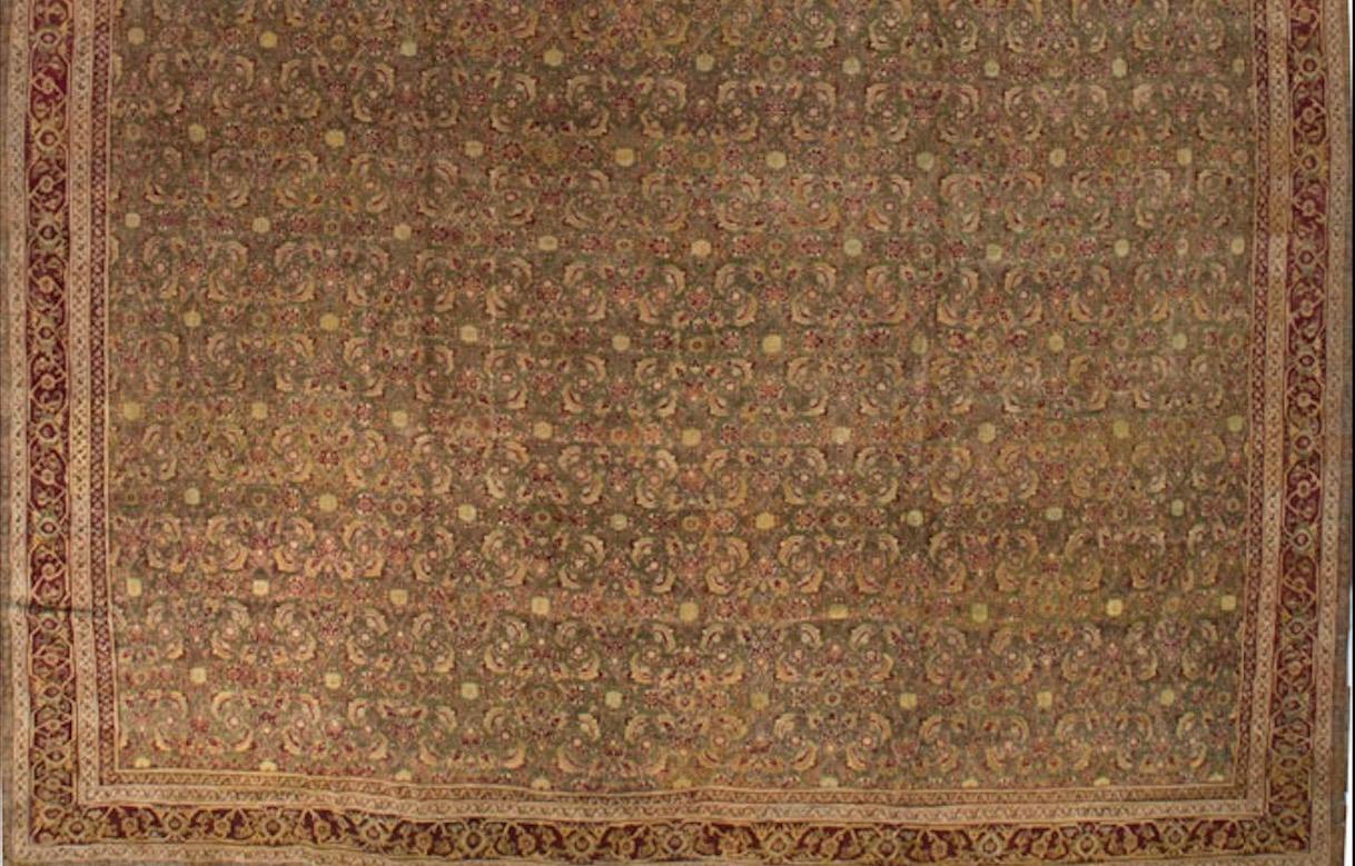 Antiker indischer Agra-Teppich in Übergröße, um 1900, 15'6