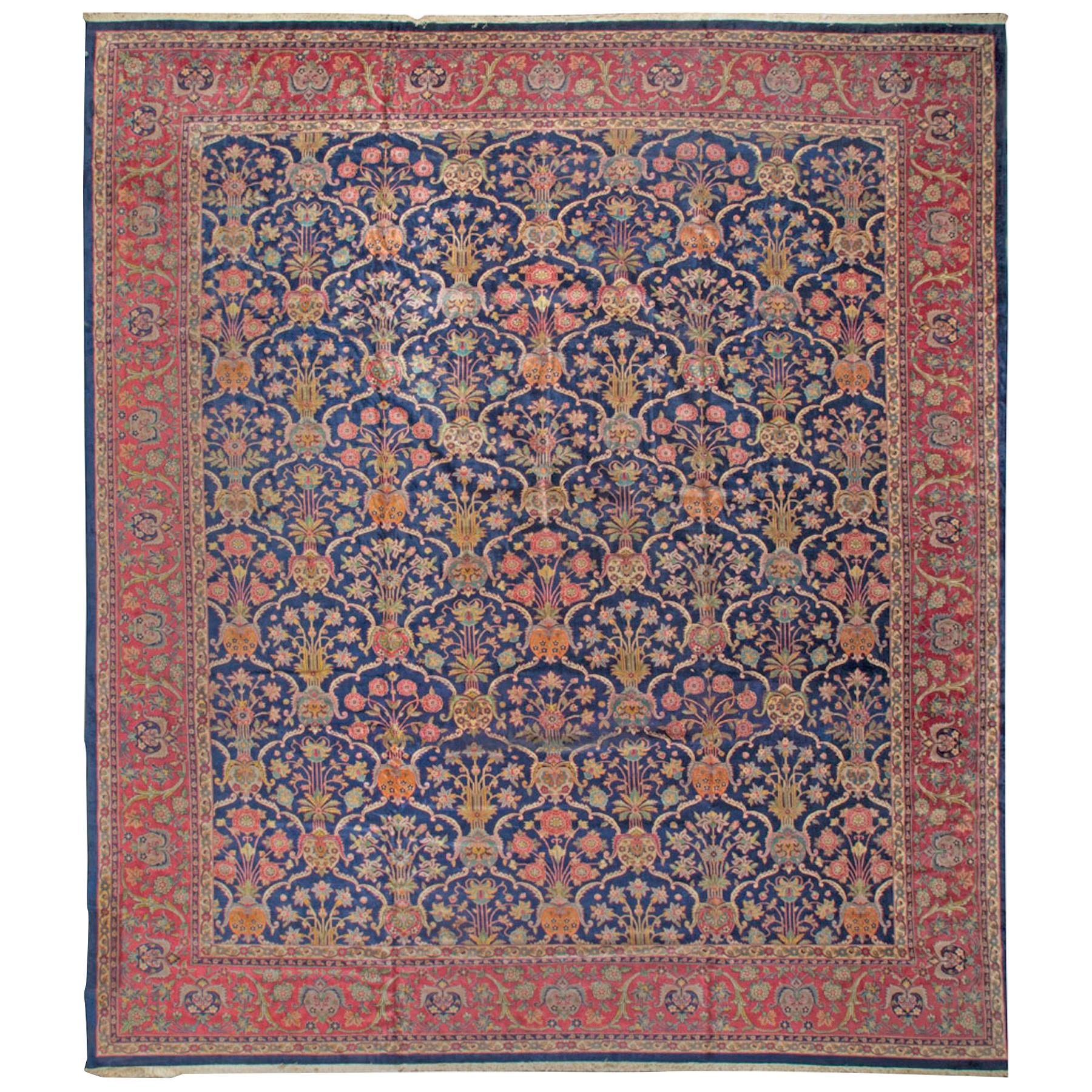 Antique Oversize Indian Agra Rug, circa 1880 21'0 x 24'0. For Sale
