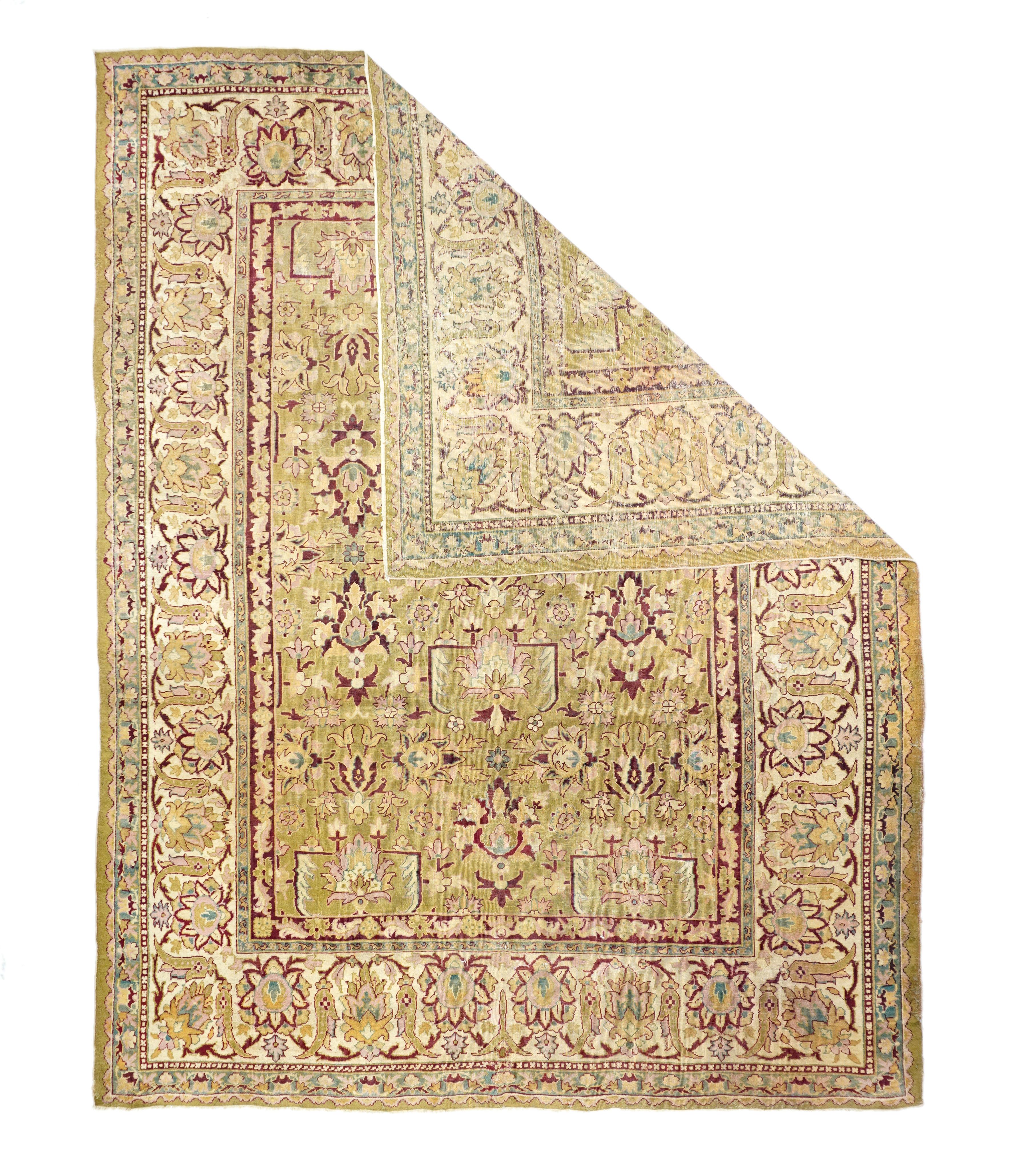 Antique Indian Agra 8'4'' x 11'9''. Refers to a very wide range of Sub-Continental pieces, both pile and flatweave, in virtually any style and weave quality, from the 17th century onwards, from Agra, Delhi, Mirzapur, Amritsar and a bewildering