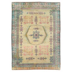 Antique Indian Agra Accent Carpet