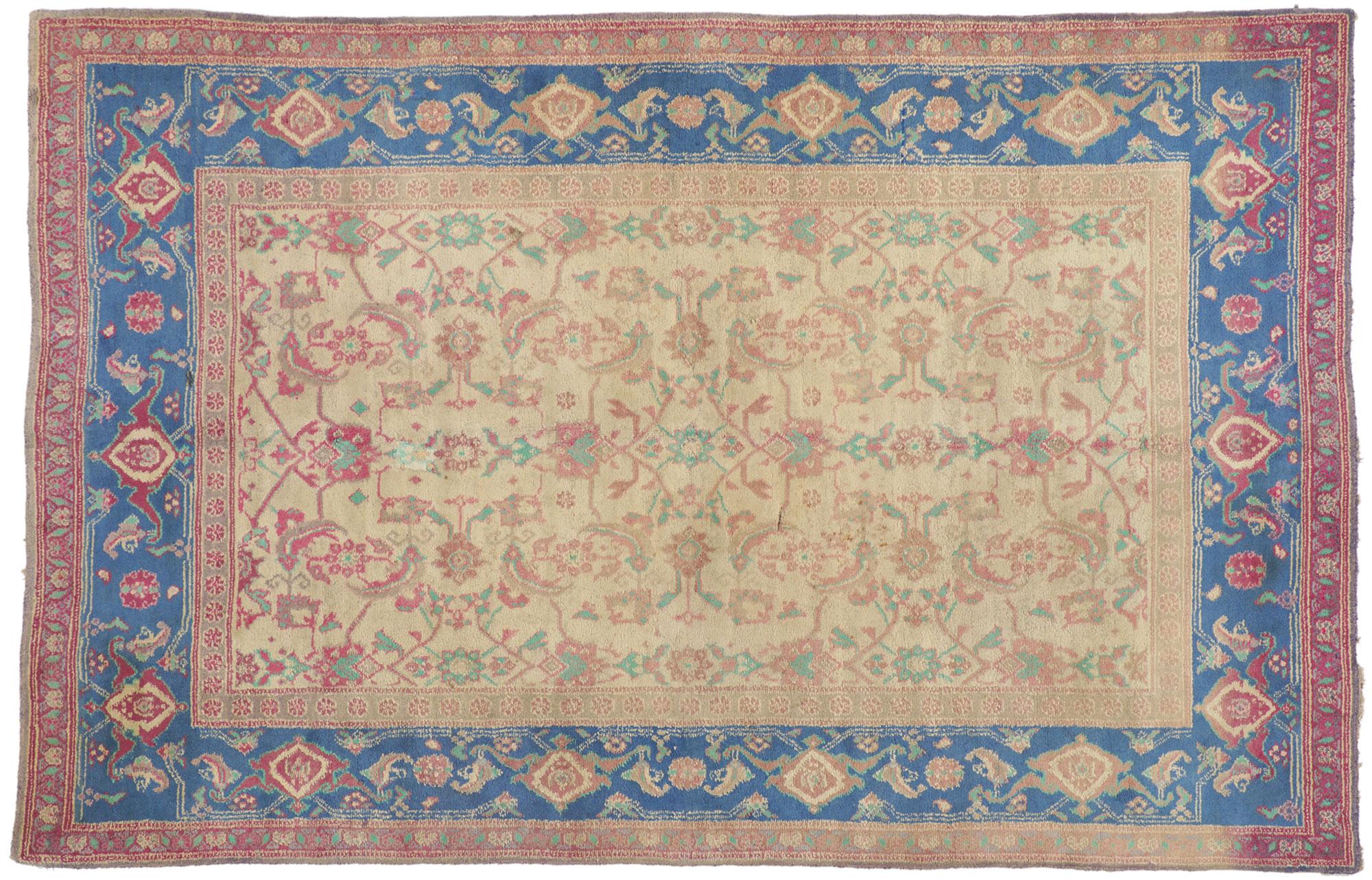 Antique Indian Agra Rug, Timeless Elegance Meets Stylish Durability For Sale 3