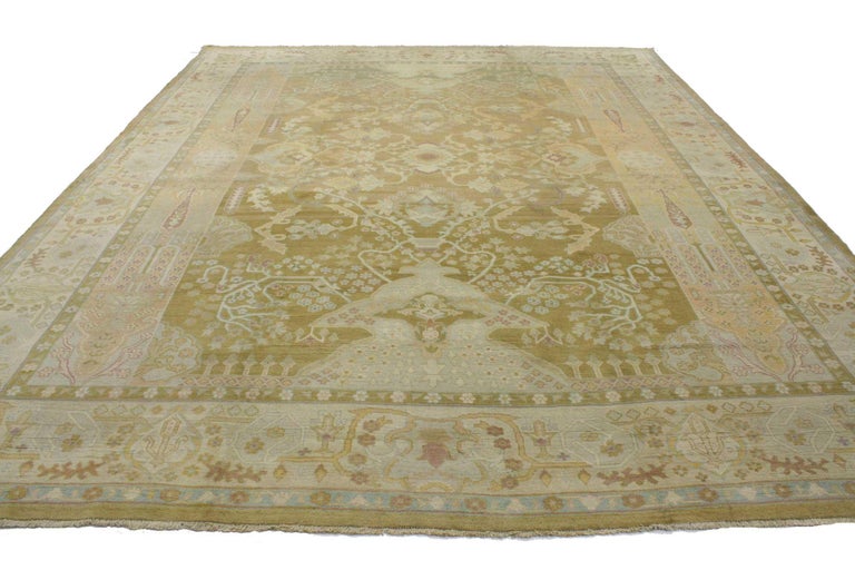 Antique Indian Agra Area Rug in Neutral Colors For Sale at 1stDibs