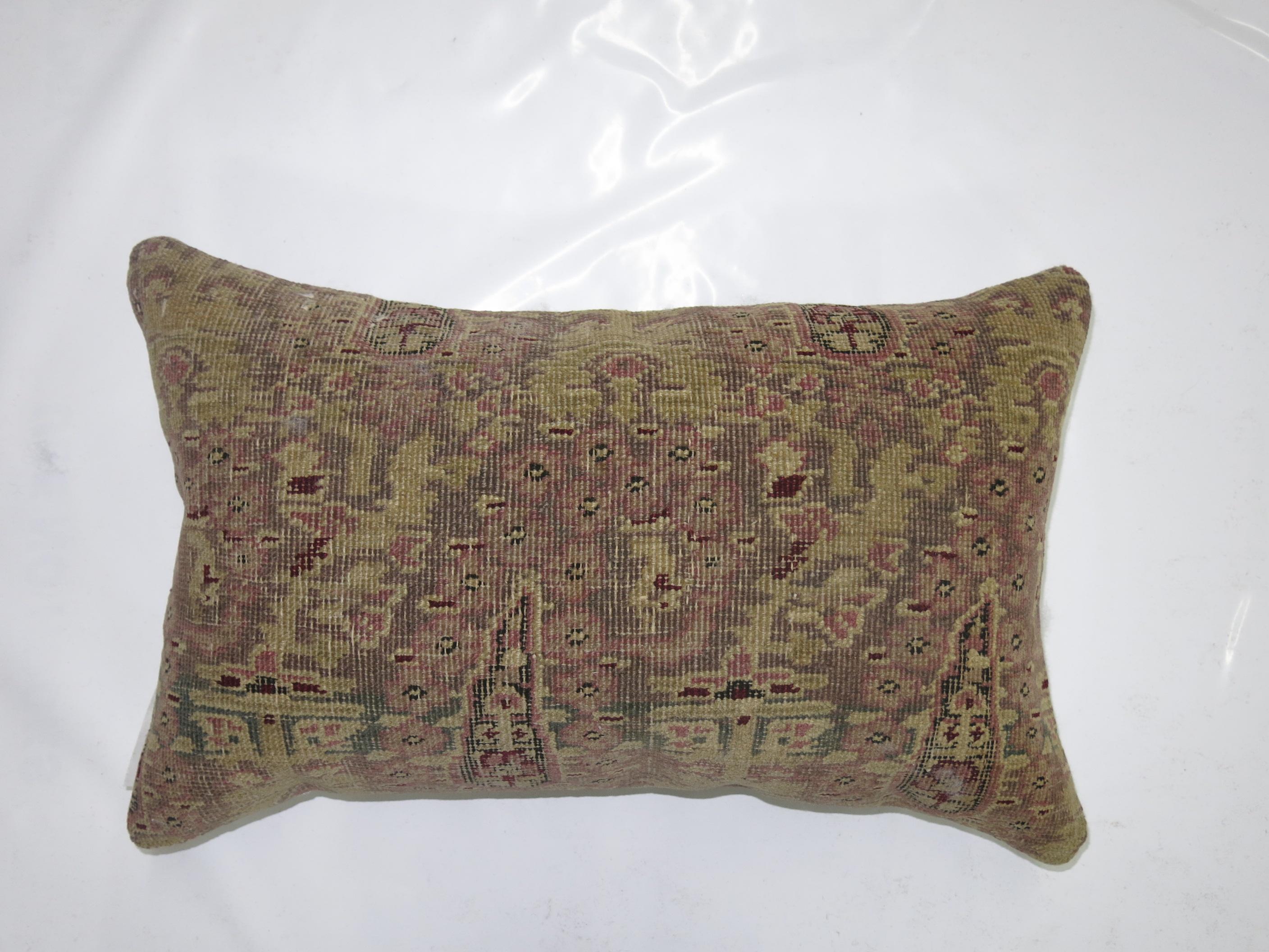 Industrial Antique Indian Agra Bolster Rug Pillow For Sale