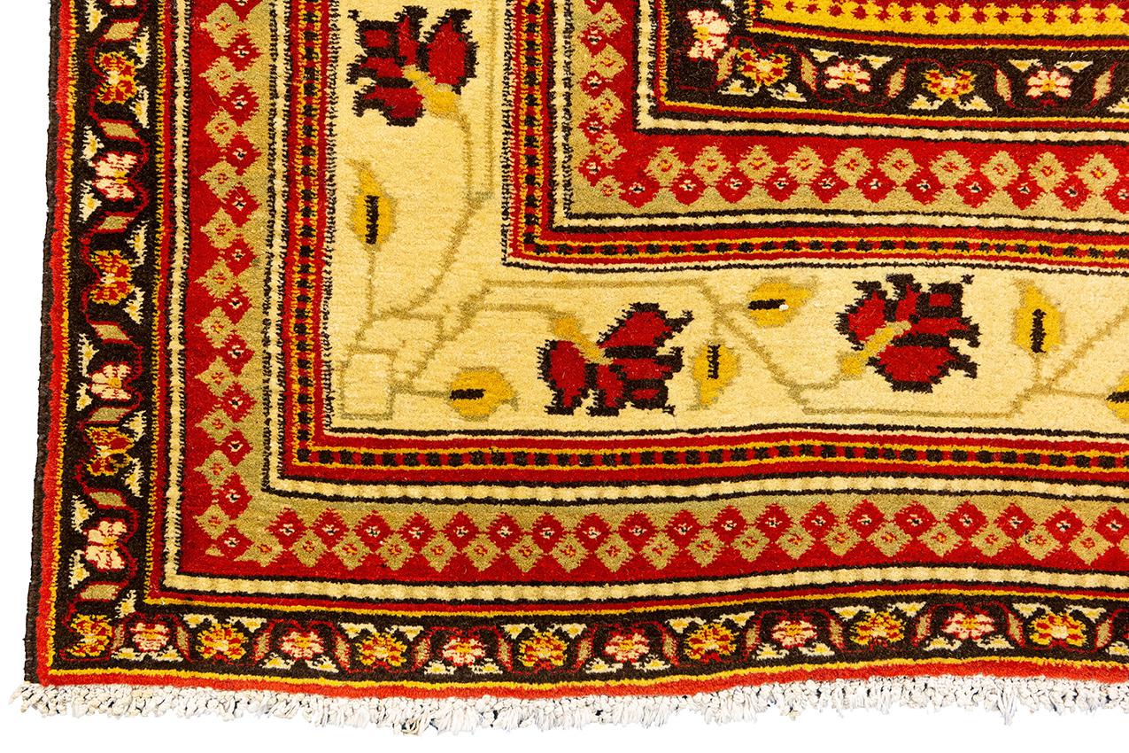 Wool Antique Indian Agra Carpet, 19th Century For Sale