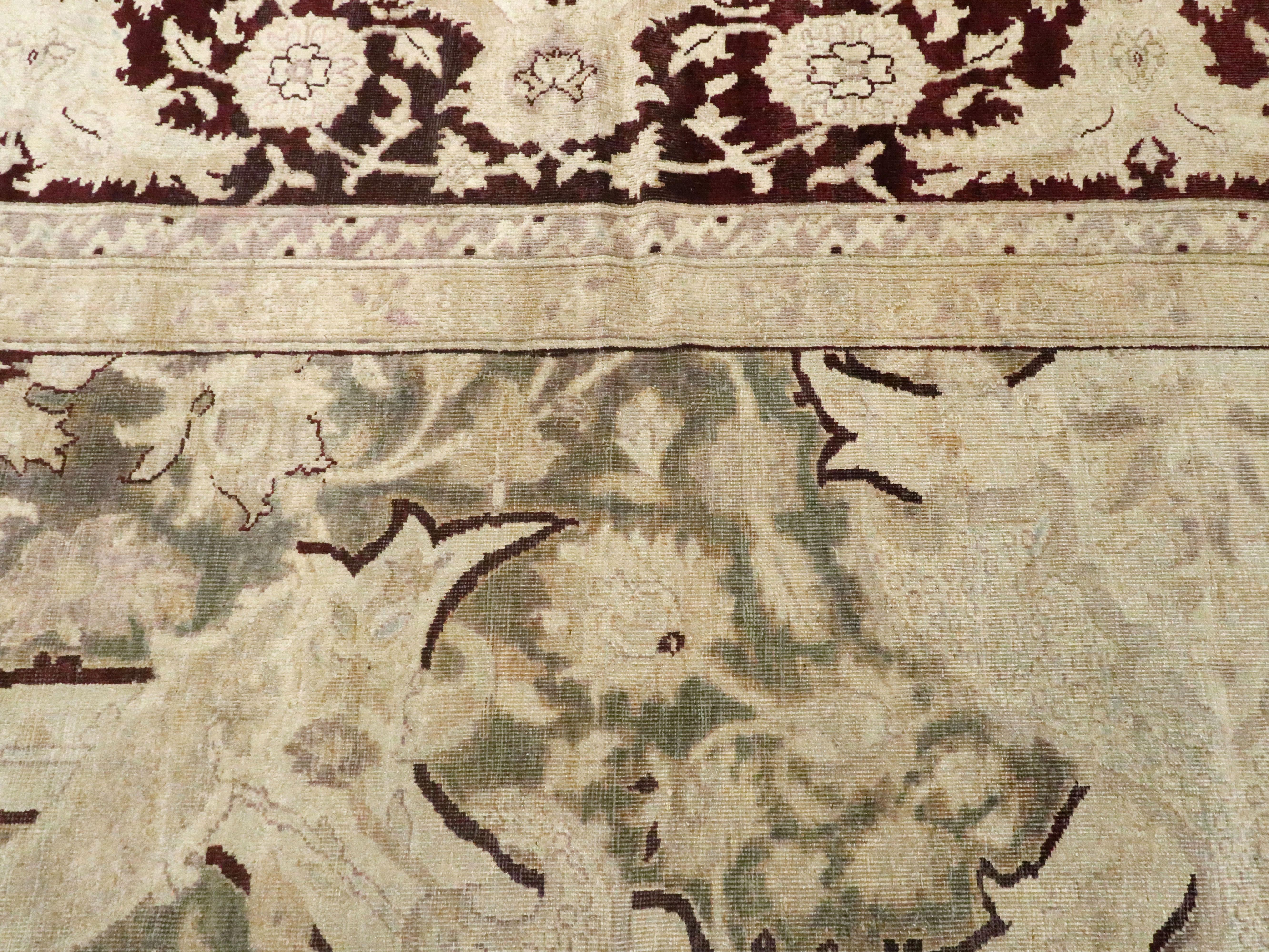 Antique Indian Agra Carpet For Sale 4