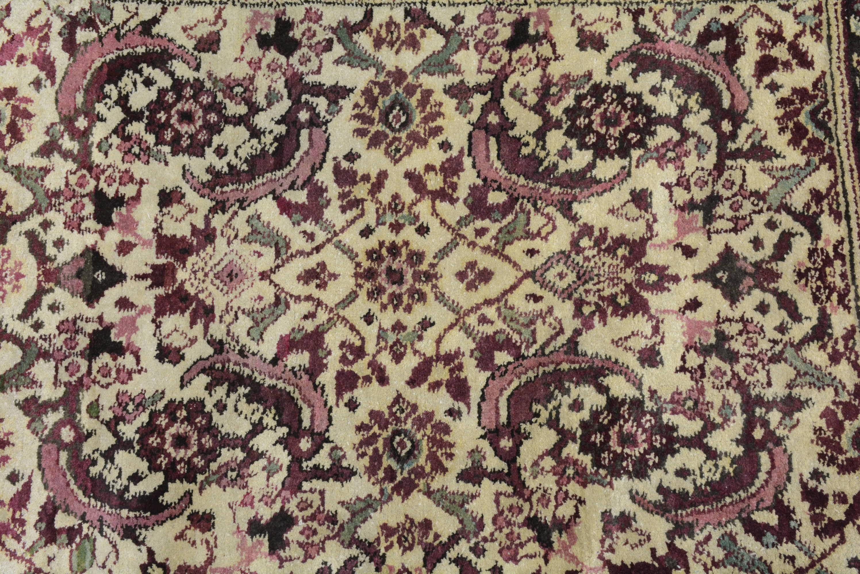 Woven Antique Indian Agra Carpet For Sale