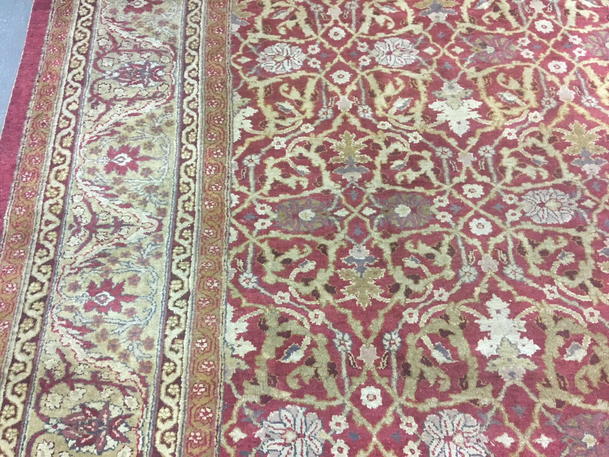 Antique Indian Agra Carpet In Good Condition For Sale In Closter, NJ