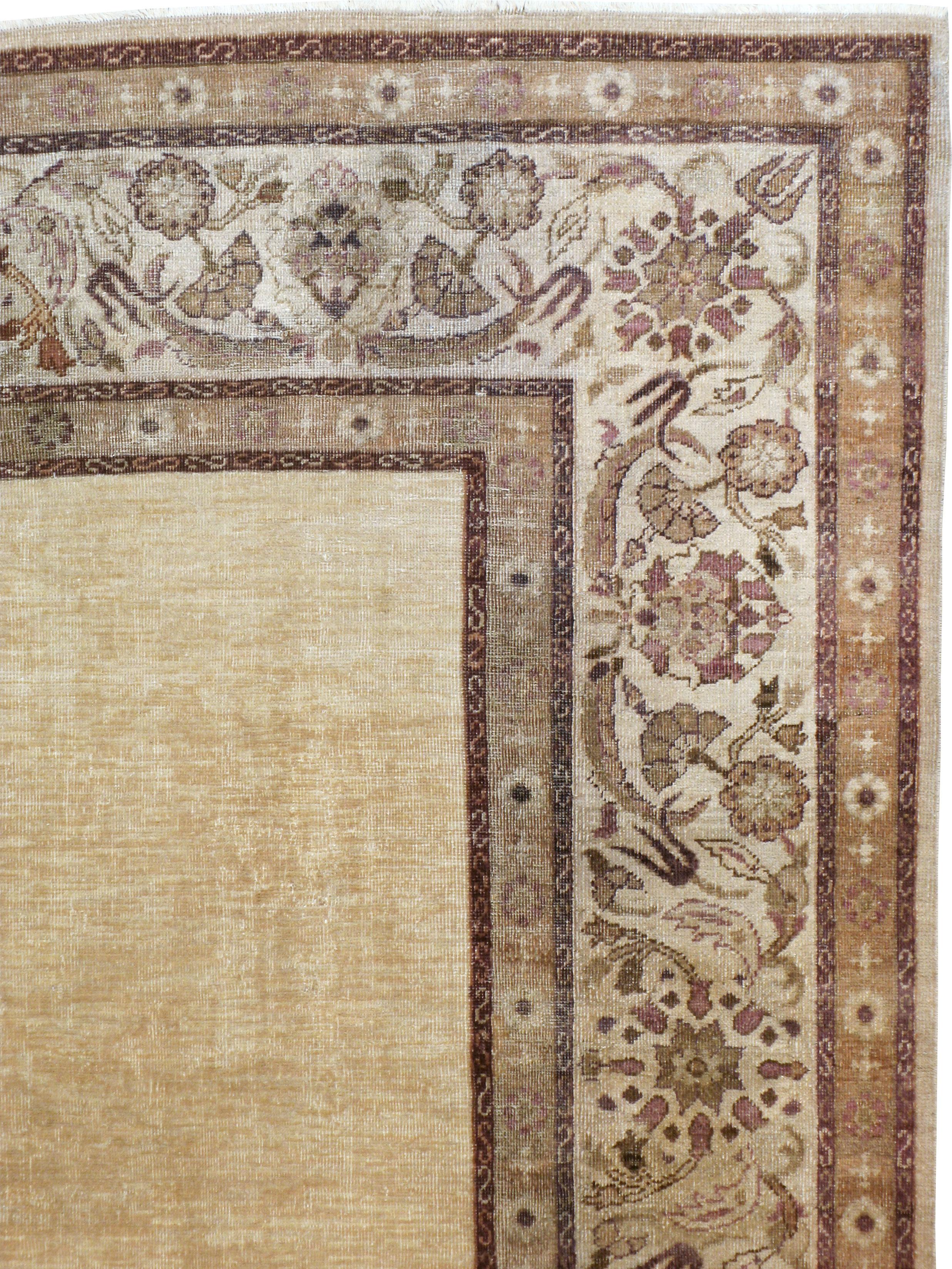 Hand-Knotted Antique Indian Agra Carpet