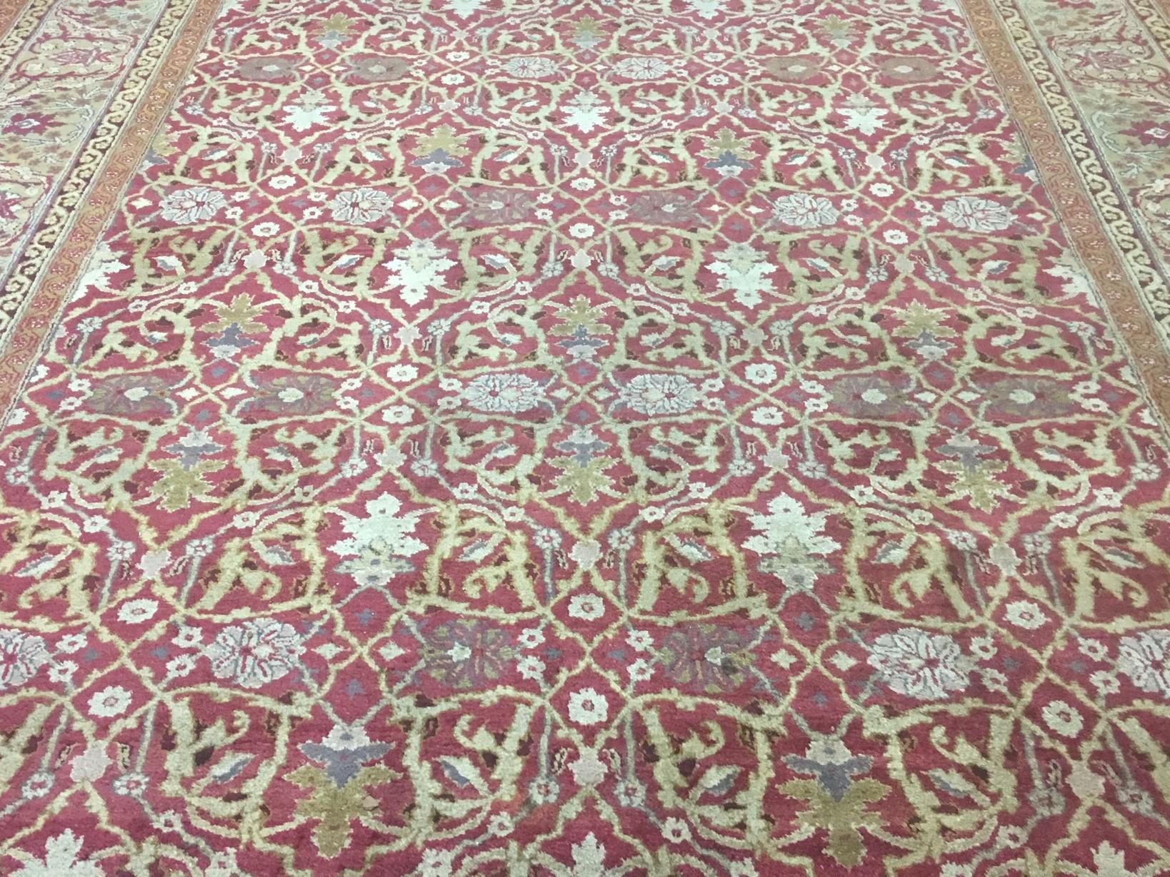 Wool Antique Indian Agra Carpet For Sale