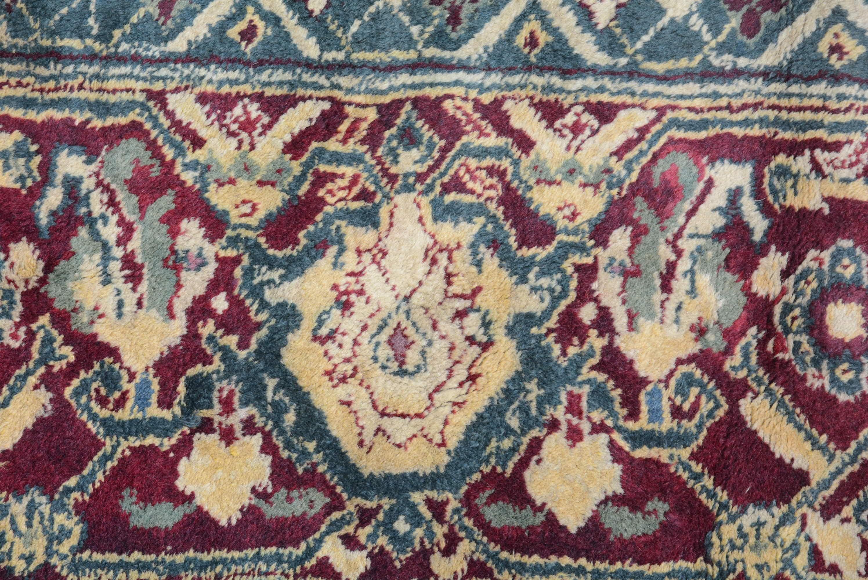 Wool Antique Indian Agra Carpet For Sale