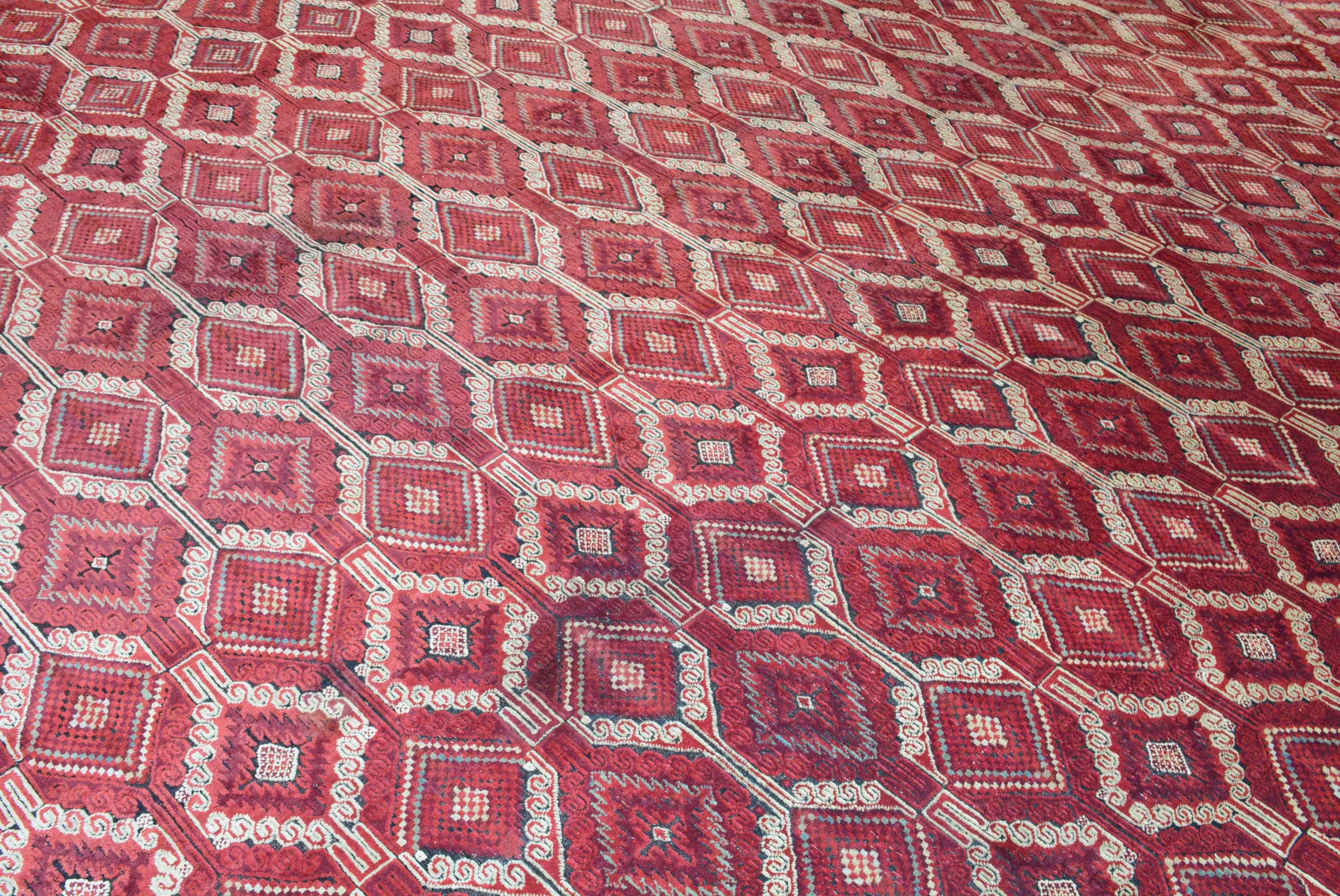Wool Antique Indian Agra Carpet For Sale
