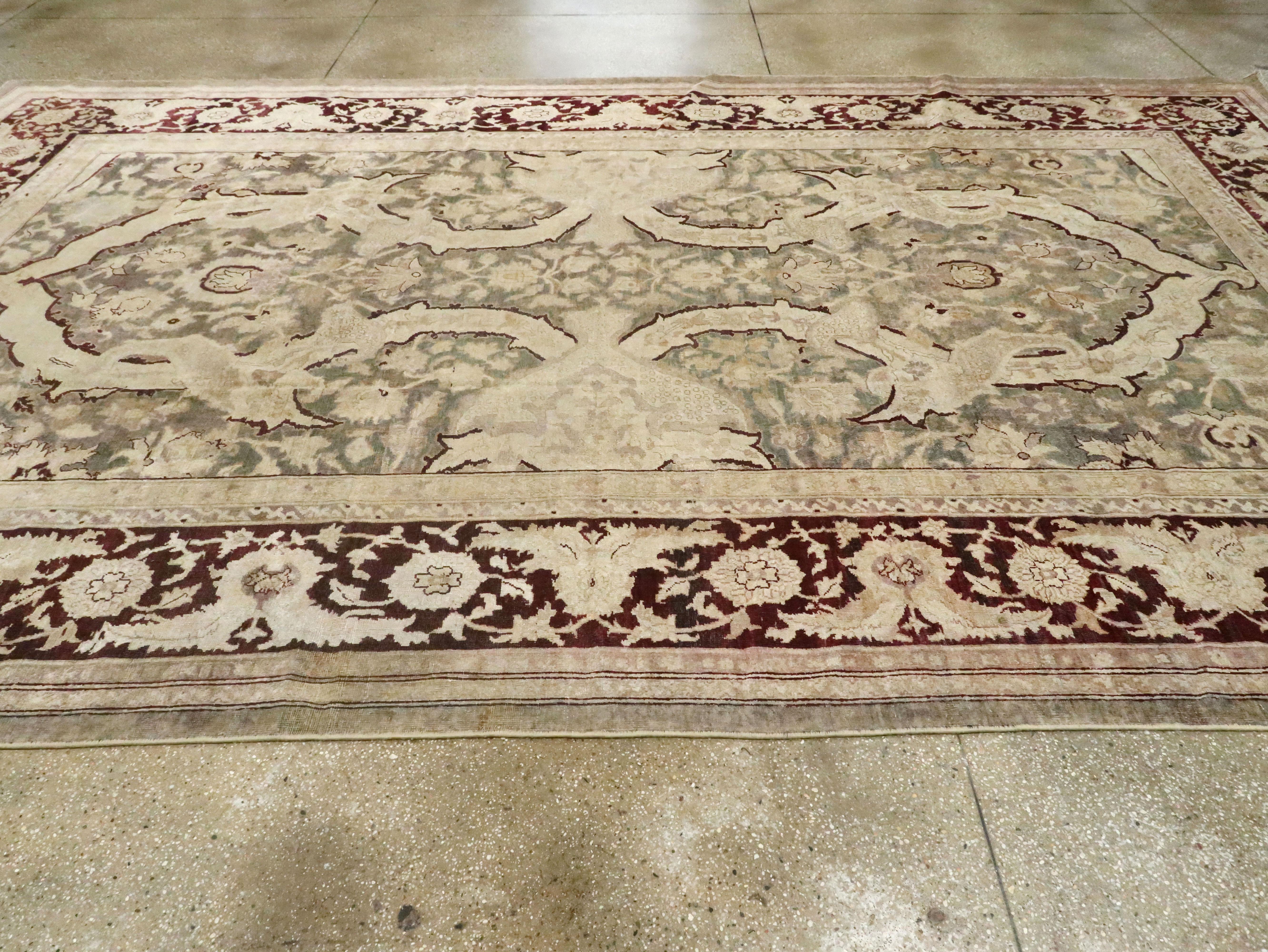 Antique Indian Agra Carpet For Sale 2