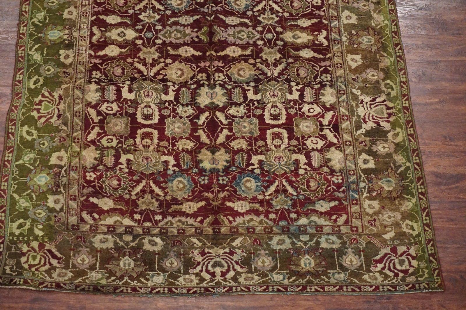 Wool Antique Indian Agra, circa 1880 For Sale