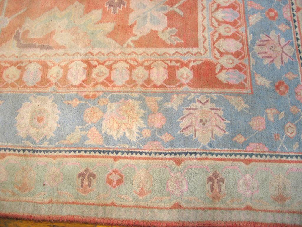 Early 20th Century Indian Cotton Agra Carpet ( 12' x 12' - 365 x 365 ) In Good Condition For Sale In New York, NY