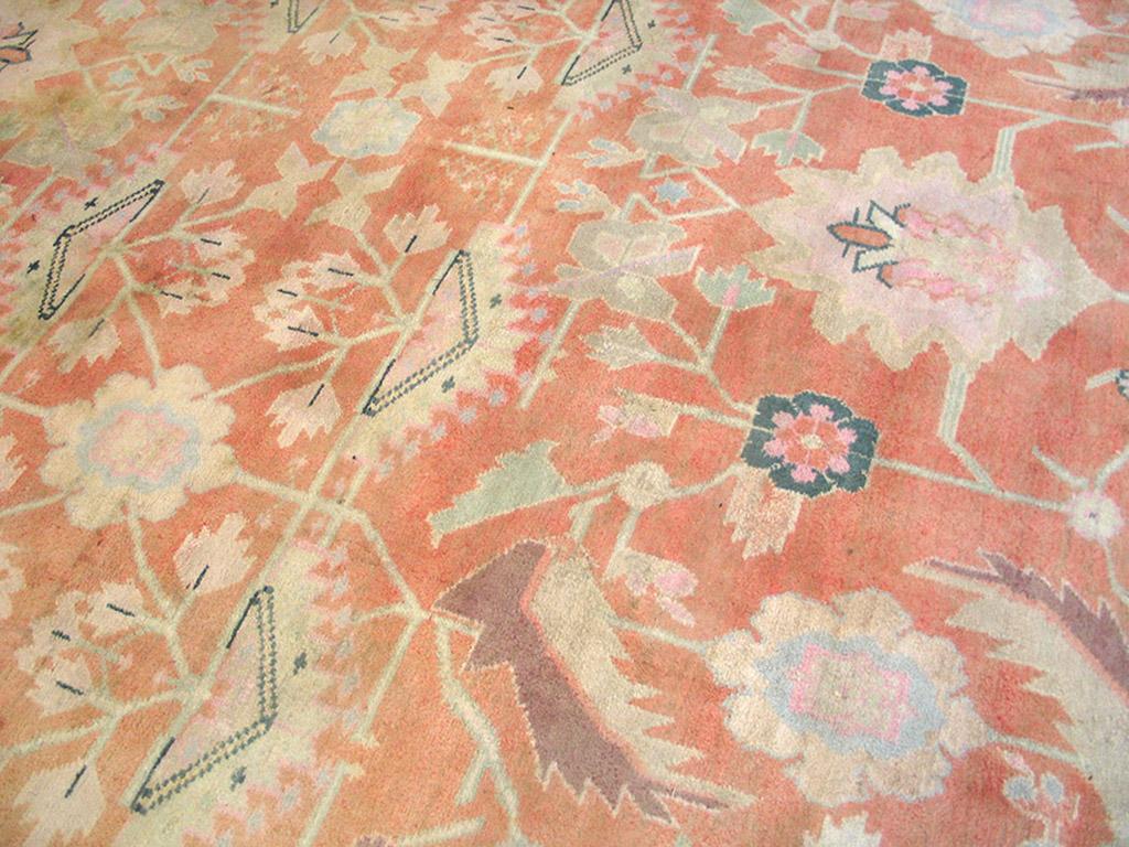 Early 20th Century Indian Cotton Agra Carpet ( 12' x 12' - 365 x 365 ) For Sale 1