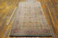Nice Soft Yellow and Rose Border with Geometric Design Indian Agra Cotton Rug