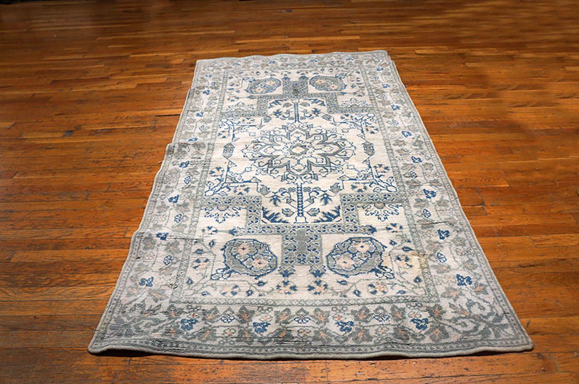 Antiker indischer Agra-Teppich aus Baumwolle, Größe: 3'10