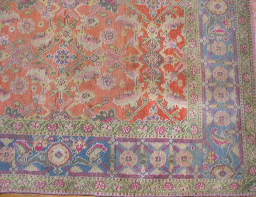 Hand-Knotted Early 20th Century N. Indian Agra Cotton Carpet ( 3'6