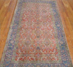 Antiker, handgeknüpfter Teppich aus Agra, Indien, aus den 1920er Jahren, in Lachsfarbe, 3'6" x 7'
