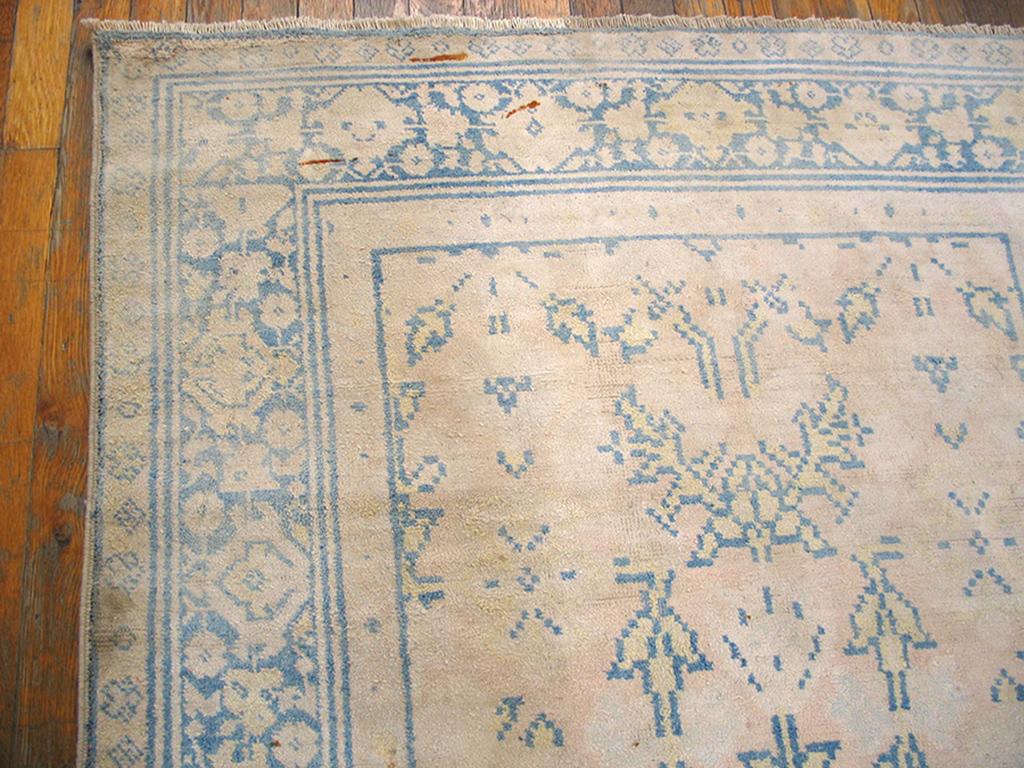 Hand-Knotted Antique Indian Agra Cotton Rug For Sale