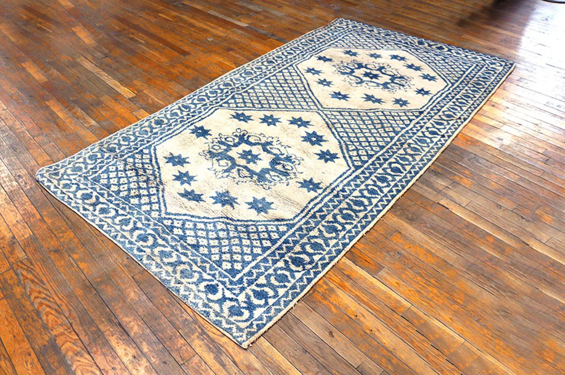 Hand-Knotted Antique Indian Agra, Cotton Rug For Sale