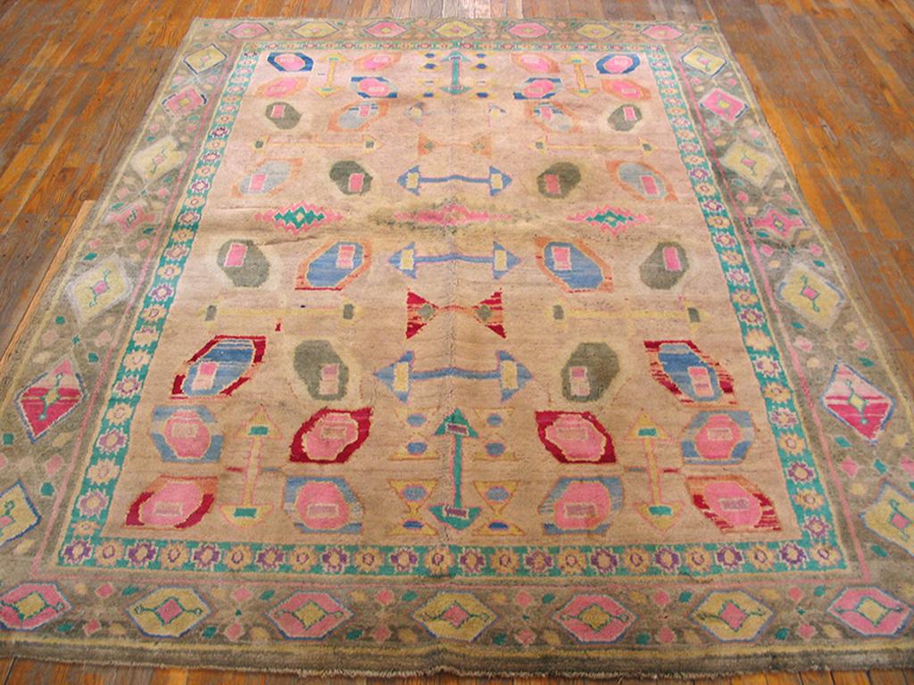 Hand-Knotted Early 20th Century N. Indian Cotton Agra Carpet ( 6'2
