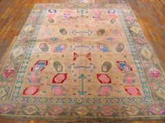 Awesome Beige Background Color Palette Diamond Antique Indian Cotton Agra Rug