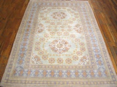 Impressive Aqua Ground Color & Allover Pattern Antique Indian Agra Cotton Rug