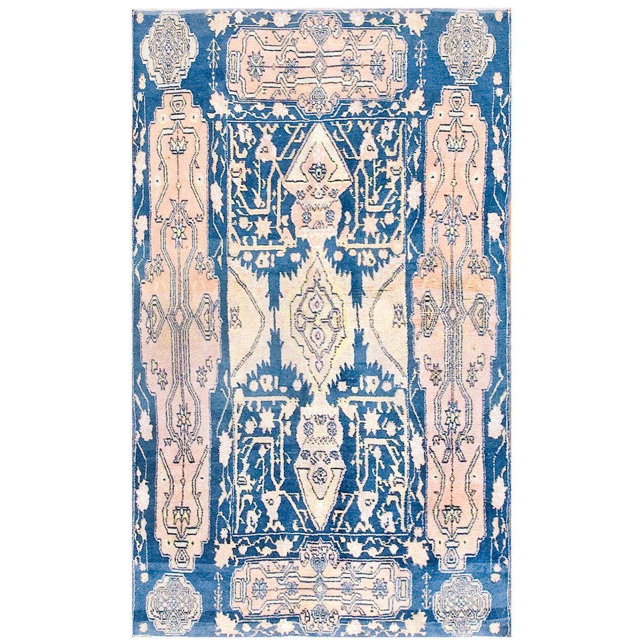 Early 20th Century Indian Cotton Agra Carpet ( 4' x 6'6" - 122 x 198 ) For Sale