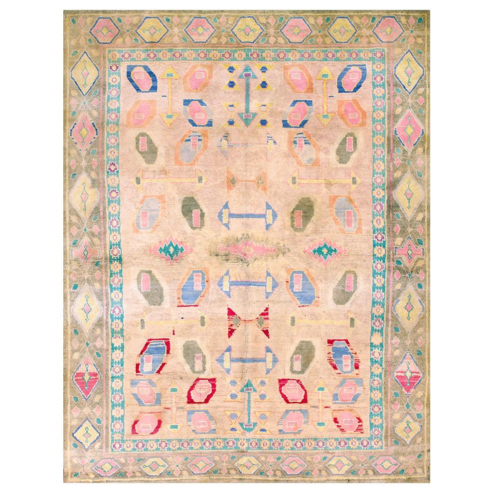 Tapis en coton Agra du début du 20e siècle ( 6'2" x 8' - 188 x 243 )