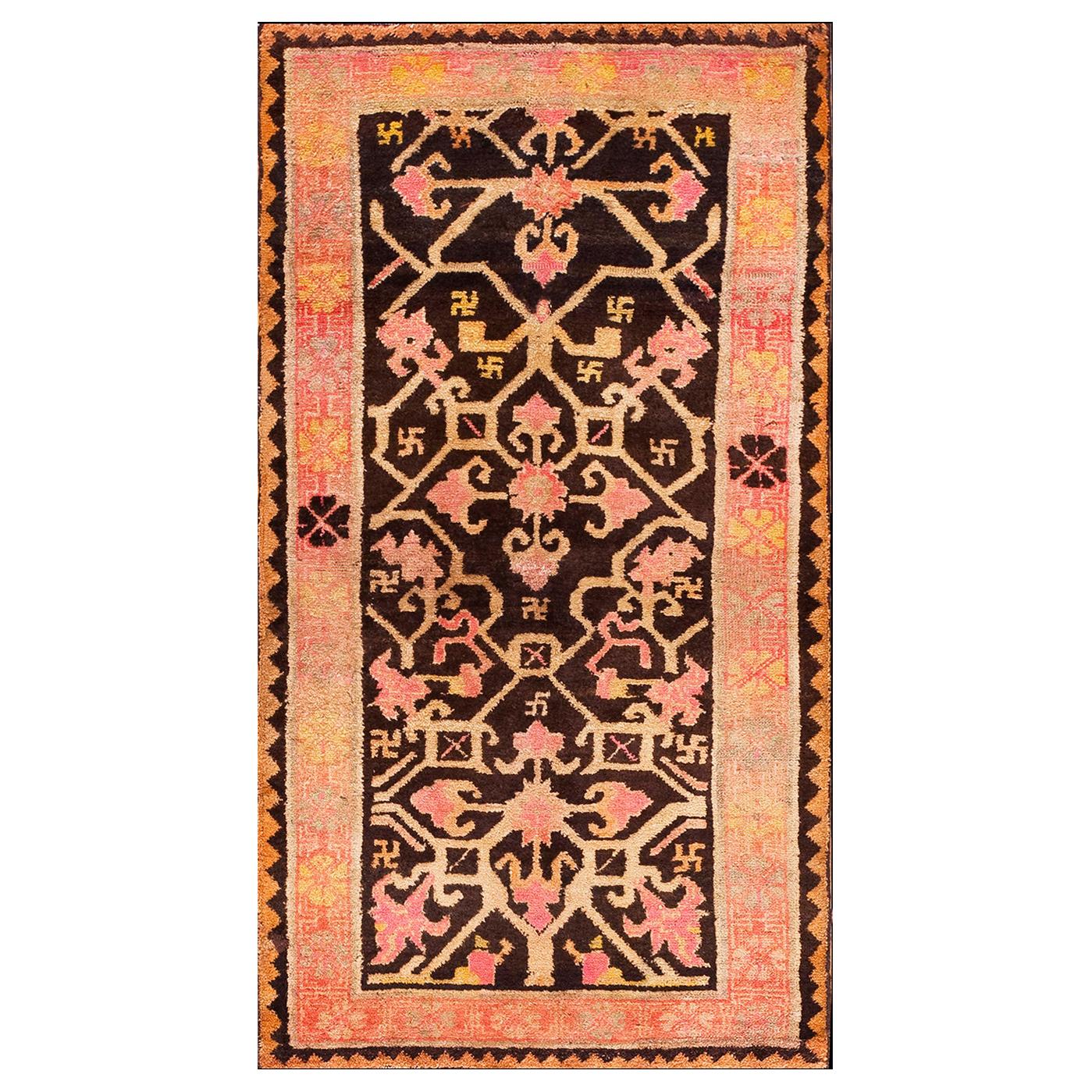 Indischer Teppich des frühen 20. Jahrhunderts ( 2'8" x 4'10" - 82 x 148)  im Angebot