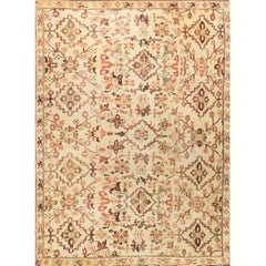 Antique circa 1880 Indian Agra Fragment, Area Rug 5'x6'10" 