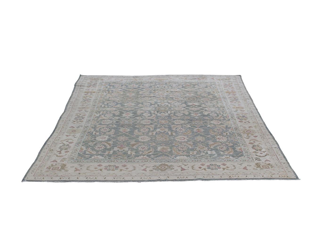 Hand-Knotted Antique Indian Agra Herati Design Rug For Sale