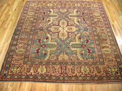Alfombra Oriental India Agra Antigua, Tamaño Habitación, Con Medallón Central