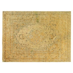 Antiker indischer Agra- orientalischer Teppich, Zimmergröße, mit zentralem Medaillon