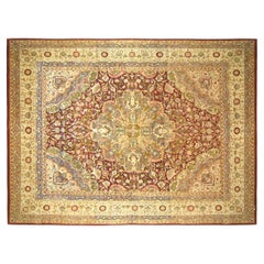 Used Indian Agra Oriental Rug, Room Size, W/ Central Medallion