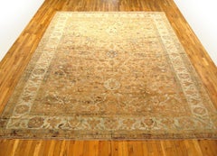 Antique Indian Agra Oriental Rug, Room Size, w/ Floral Elements