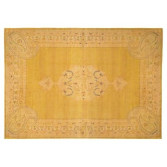 Antiker indischer Agra- orientalischer Teppich, Zimmergröße, mit Medaillon und Blumen