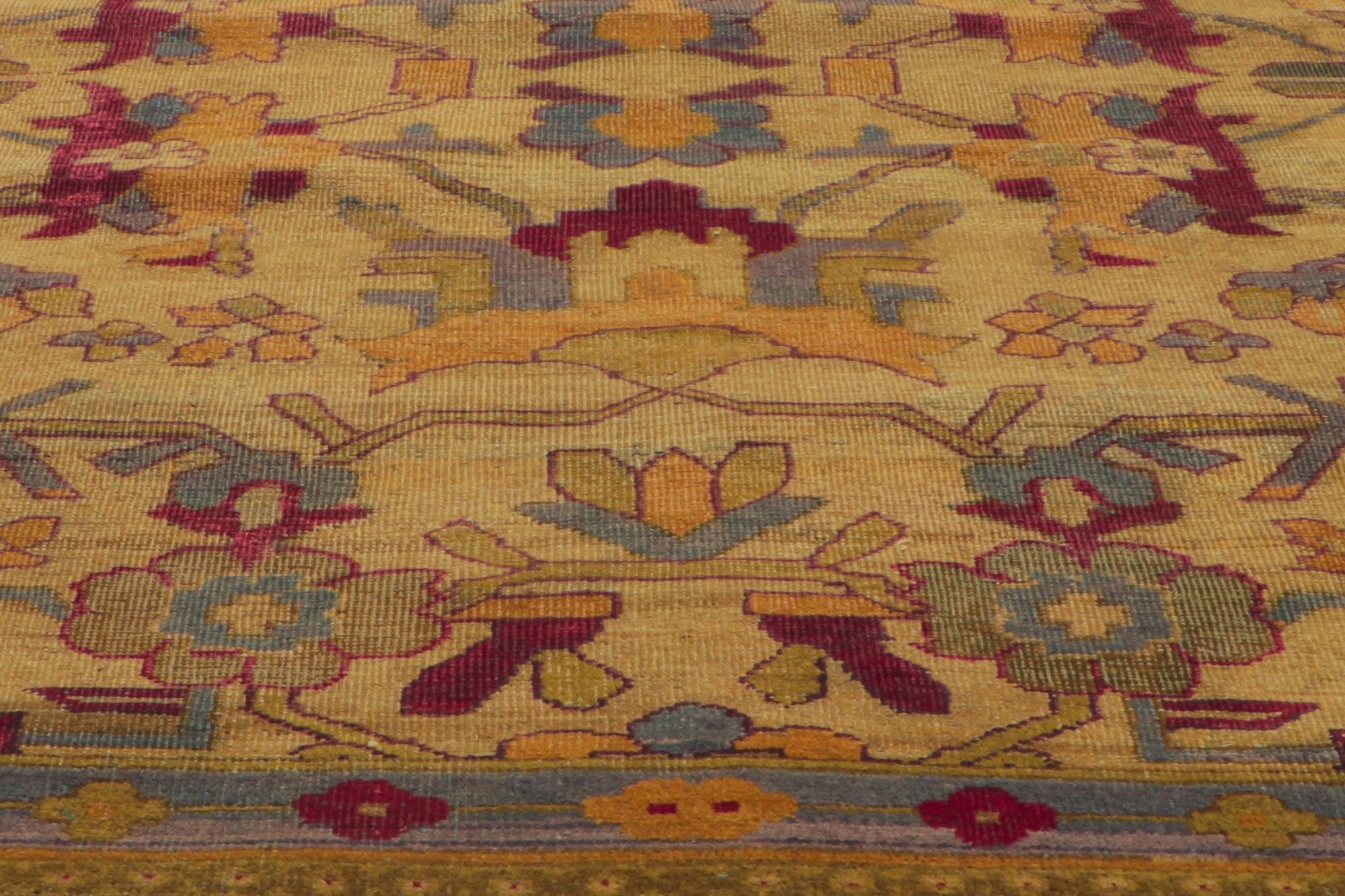 Hand-Knotted 1880s Oversized Antique Indian Agra Rug, Hotel Lobby Size Carpet For Sale