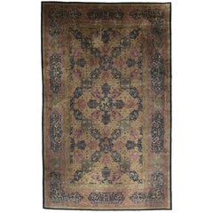 Antique Indian Agra Hotel Lobby Size Rug with Dragon and Phoenix Design
