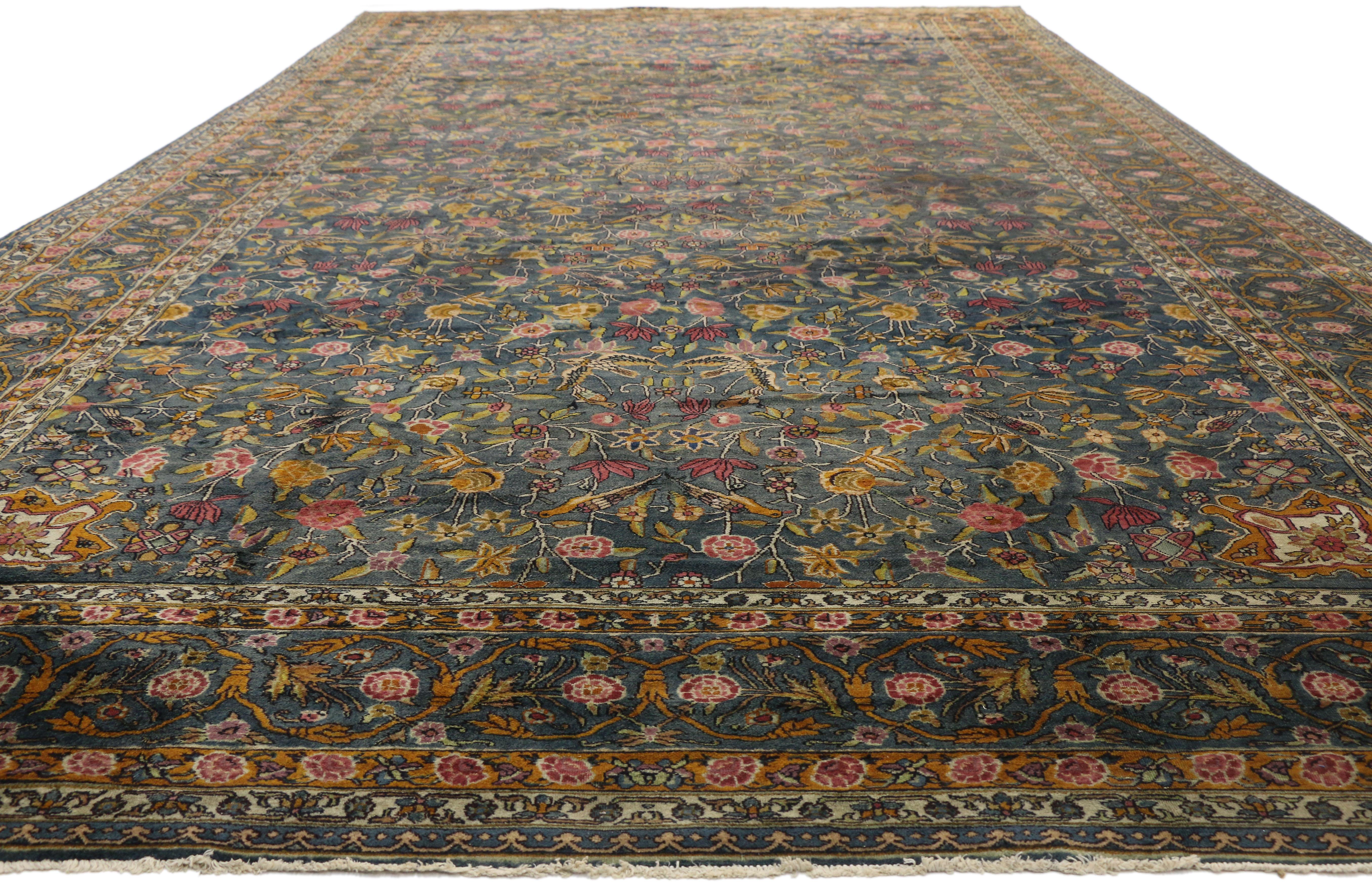 Antique Indian Agra Palace Size Rug with Rococo Regency Style For Sale 7
