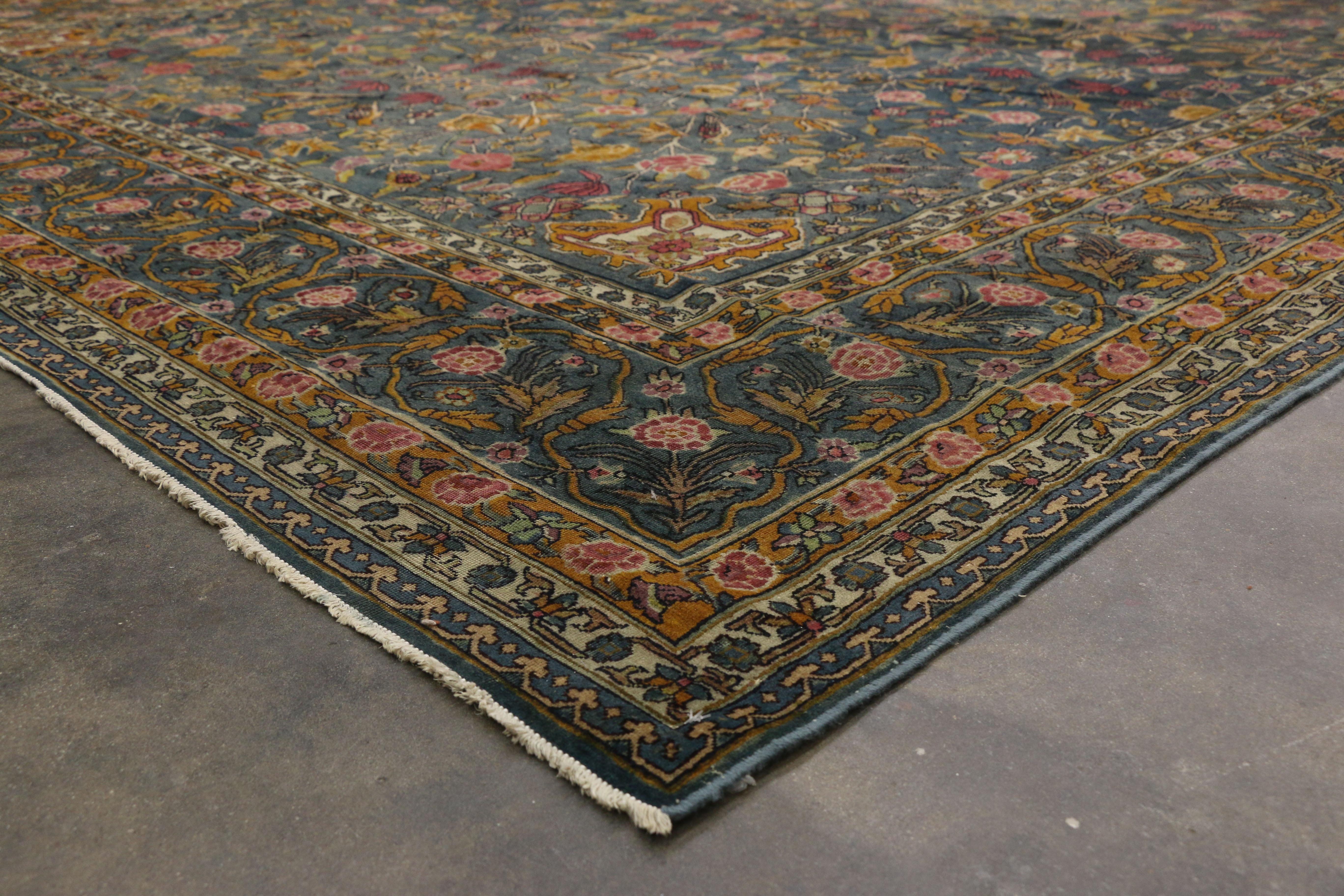 Antique Indian Agra Palace Size Rug with Rococo Regency Style For Sale 2